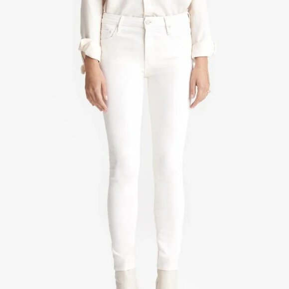 MOTHER Women's The‎ Looker Ankle Denim Skinny Jeans in Cream Puffs - Size 28 - Picture 1 of 8
